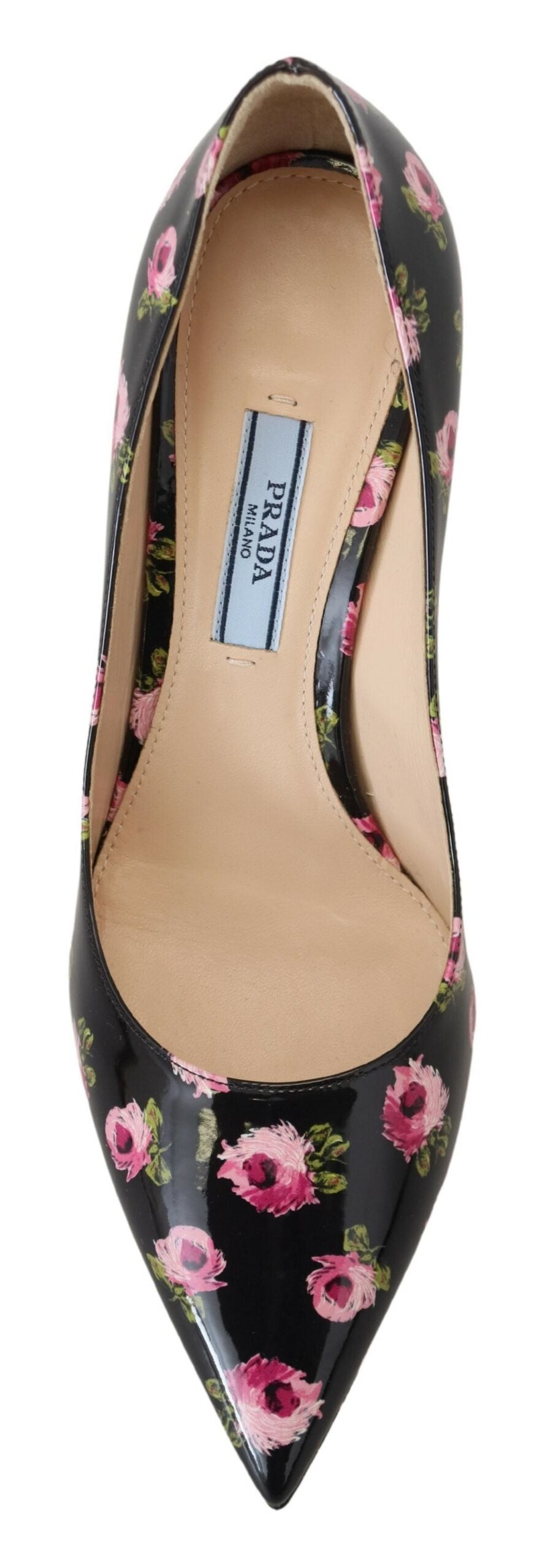 Prada Black Leather Floral Heels Stilettos Pumps - Luxury Boutique Co