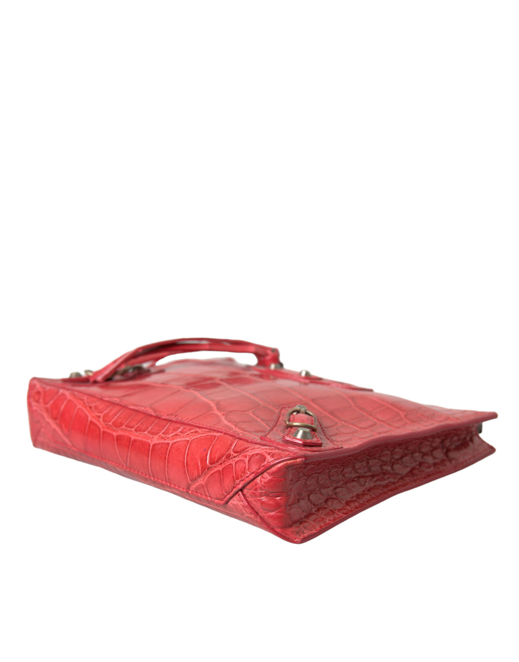 Balenciaga Red Exotic Skin Leather Classic Pouch Purse Wristlet Bag - Luxury Boutique Co