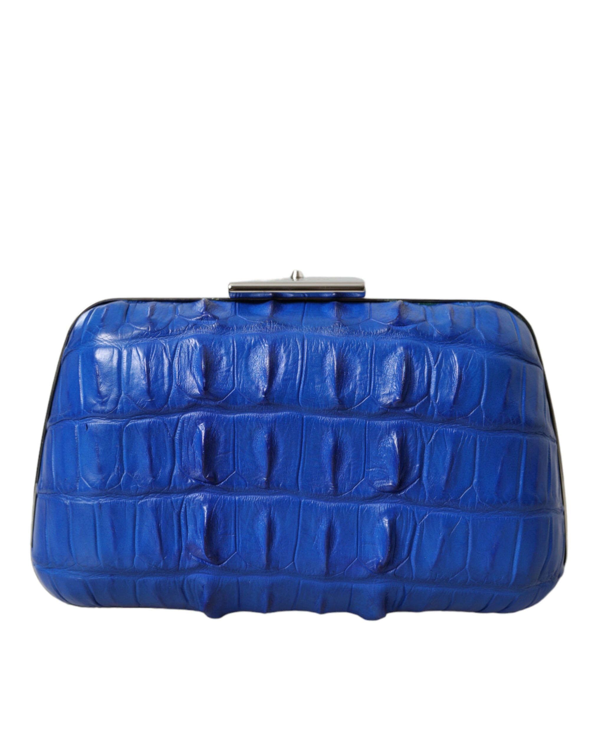 Balenciaga Blue Exotic Skin Leather Shoulder Crossbody Box Clutch Bag - Luxury Boutique Co
