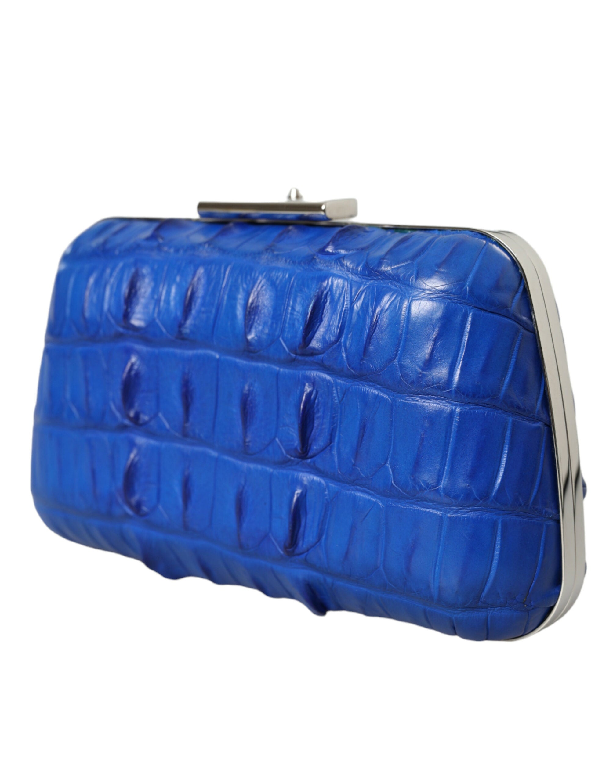 Balenciaga Blue Exotic Skin Leather Shoulder Crossbody Box Clutch Bag - Luxury Boutique Co