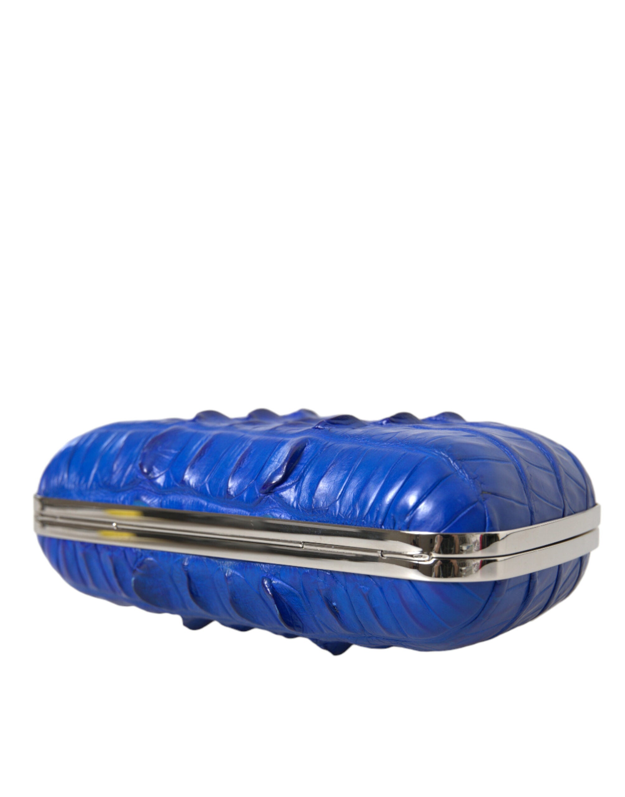 Balenciaga Blue Exotic Skin Leather Shoulder Crossbody Box Clutch Bag - Luxury Boutique Co