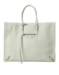 Balenciaga White Yellow Exotic Skin Leather Shopping Tote PAPIER Bag - Luxury Boutique Co