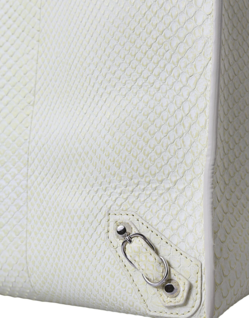 Balenciaga White Yellow Exotic Skin Leather Shopping Tote PAPIER Bag - Luxury Boutique Co