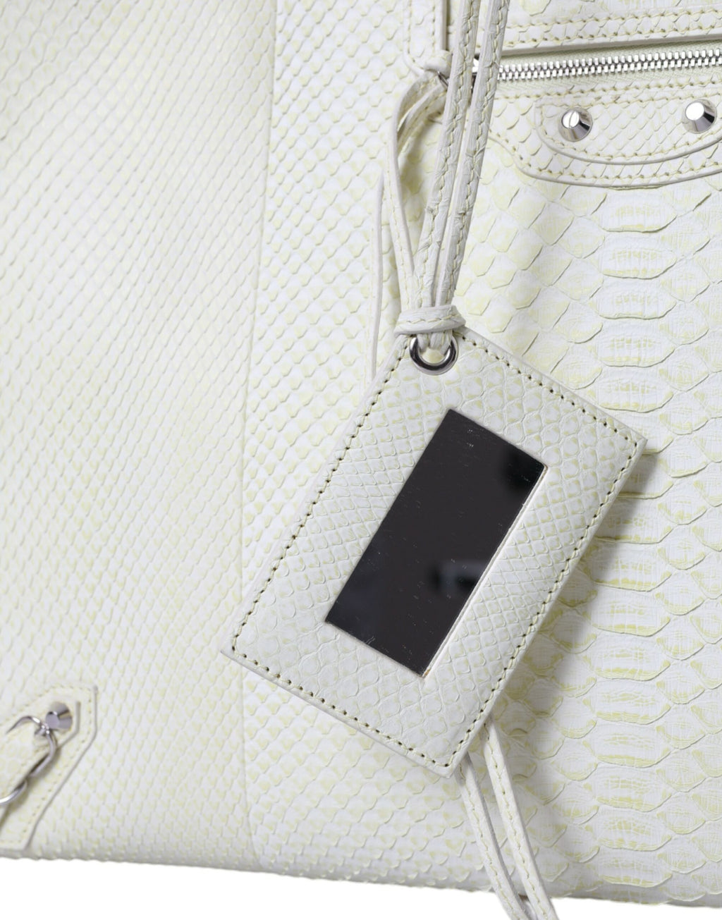 Balenciaga White Yellow Exotic Skin Leather Shopping Tote PAPIER Bag - Luxury Boutique Co