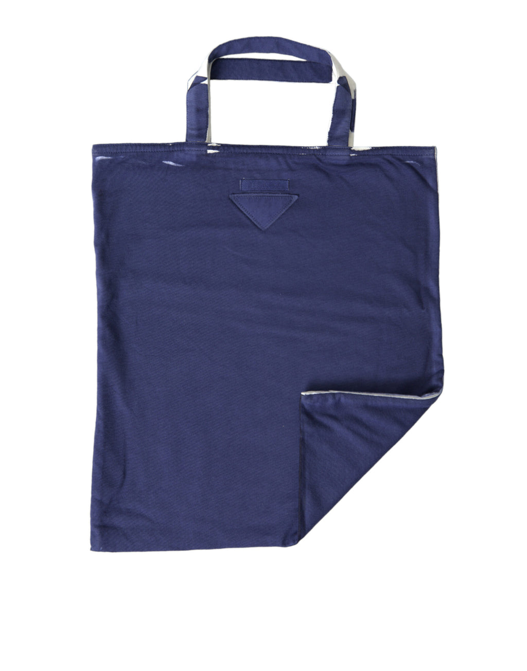 Prada Blue Jersey Fabric Logo Shoulder Shopping Tote Shopping Bag - Luxury Boutique Co