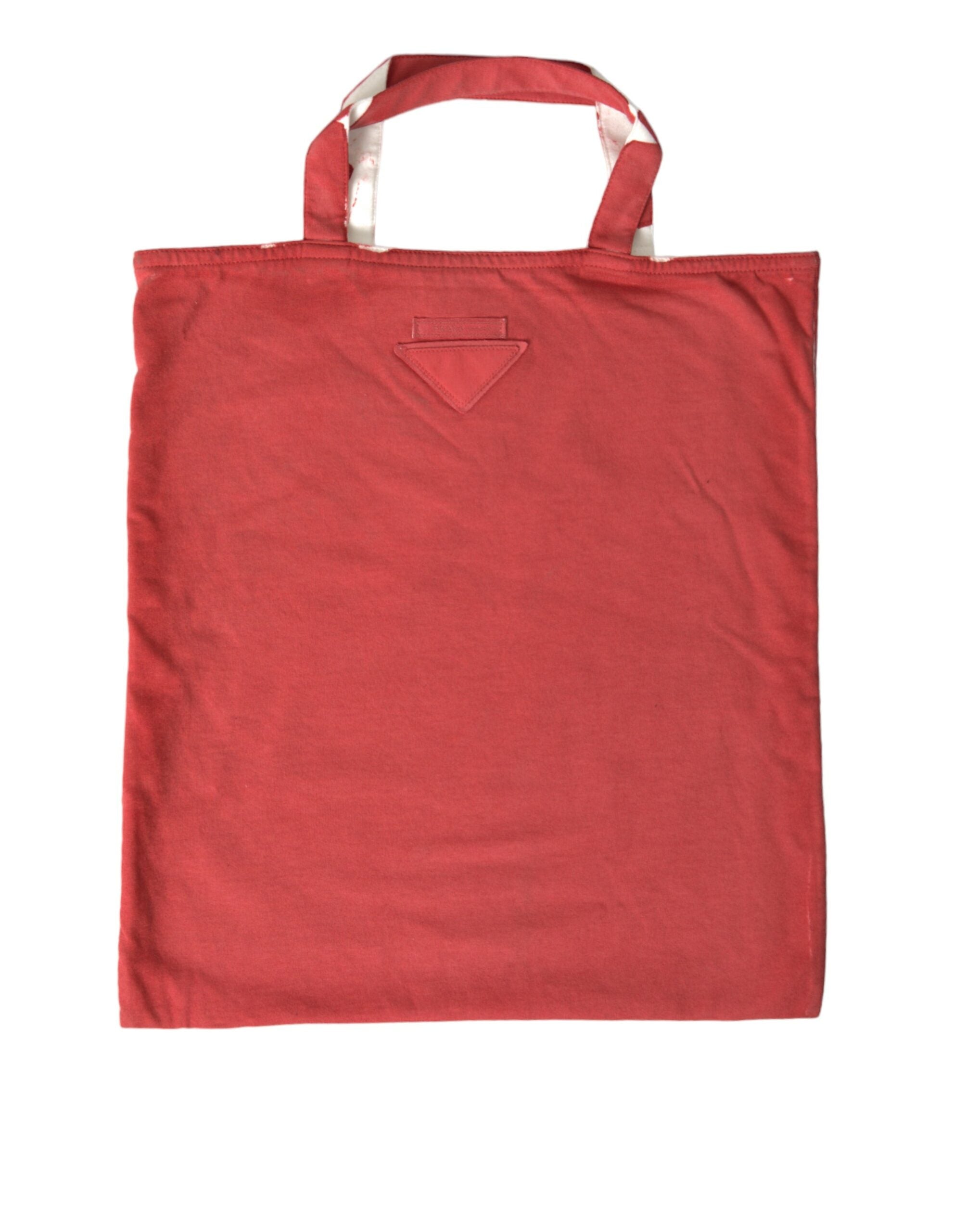 Prada Red Jersey Fabric Logo Shoulder Shopping Tote Bag - Luxury Boutique Co