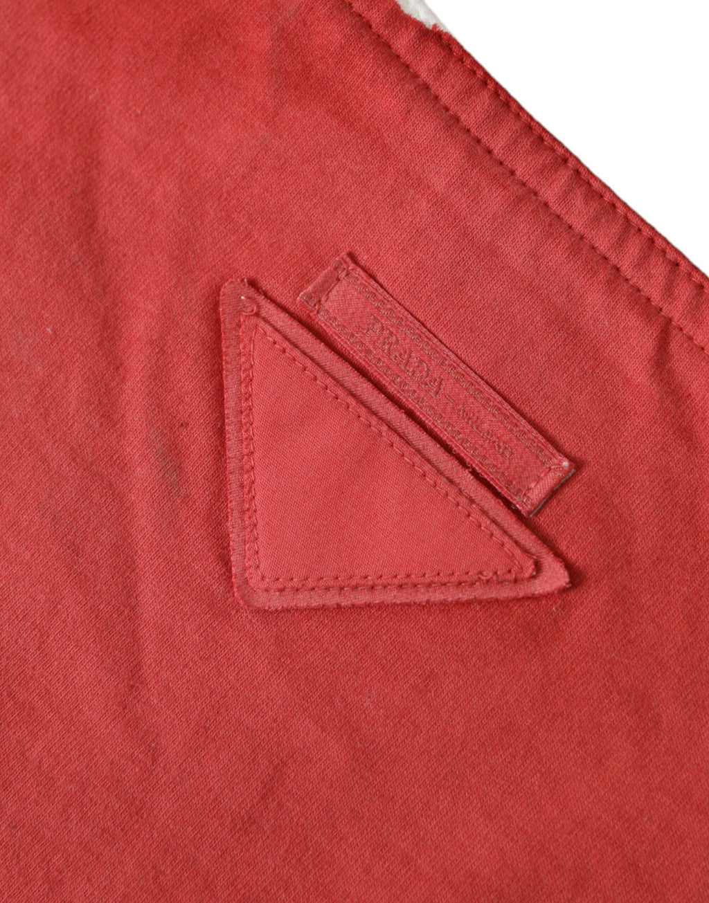 Prada Red Jersey Fabric Logo Shoulder Shopping Tote Bag - Luxury Boutique Co