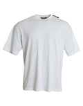 Balenciaga Off White Cotton Jersey Round Neck T-shirt - Luxury Boutique Co