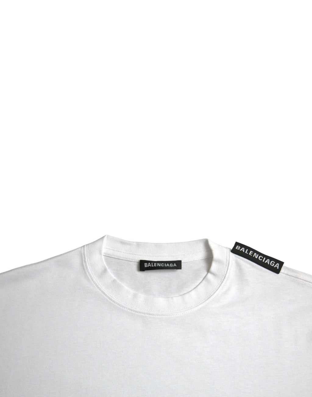 Balenciaga Off White Cotton Jersey Round Neck T-shirt - Luxury Boutique Co