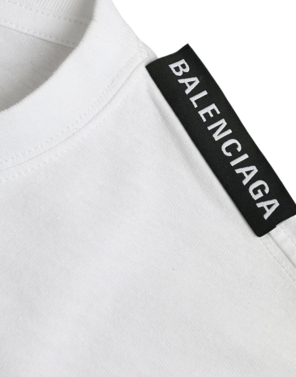 Balenciaga Off White Cotton Jersey Round Neck T-shirt - Luxury Boutique Co