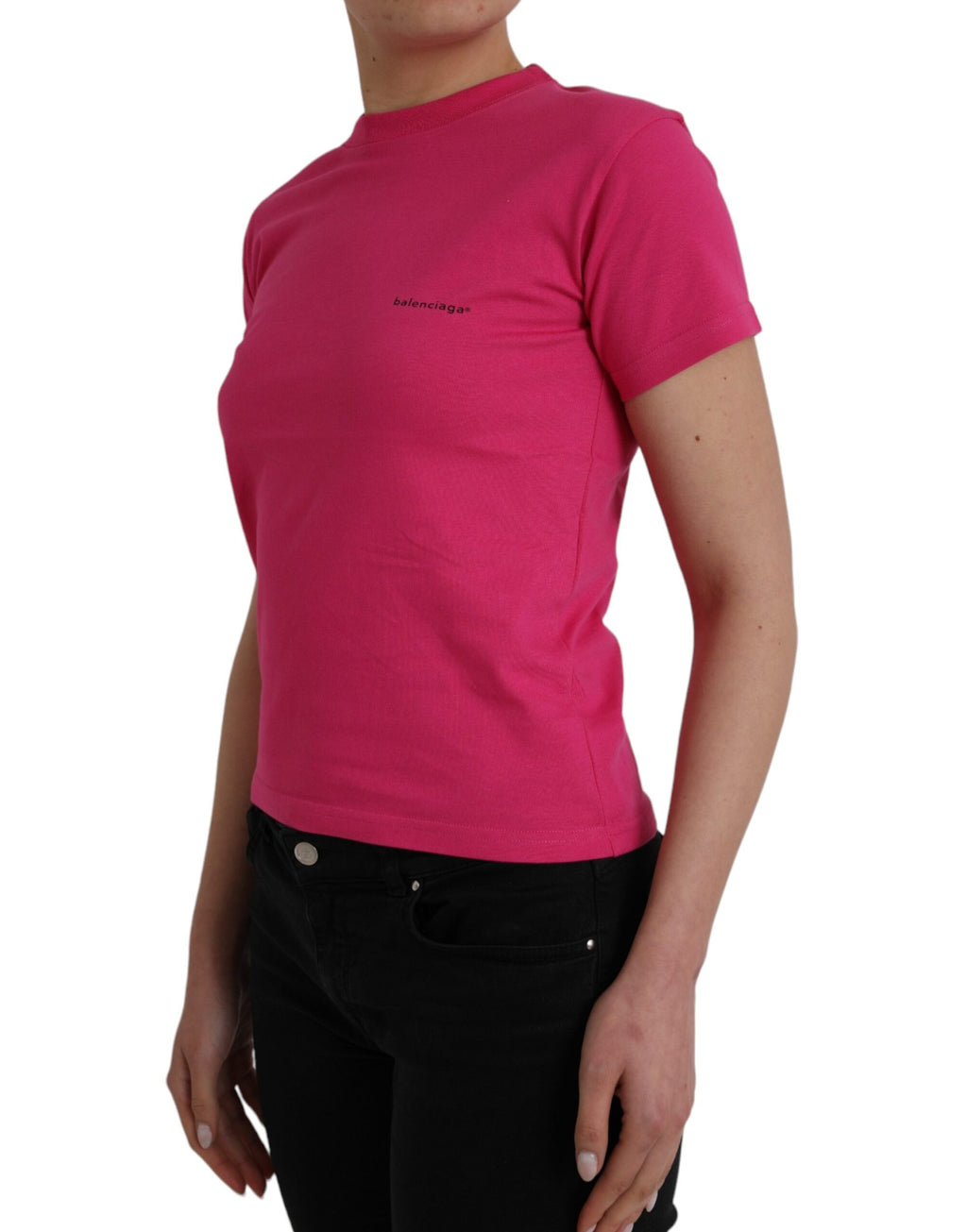 Balenciaga Pink Cotton Crew Neck Short Sleeves Tee T-shirt - Luxury Boutique Co
