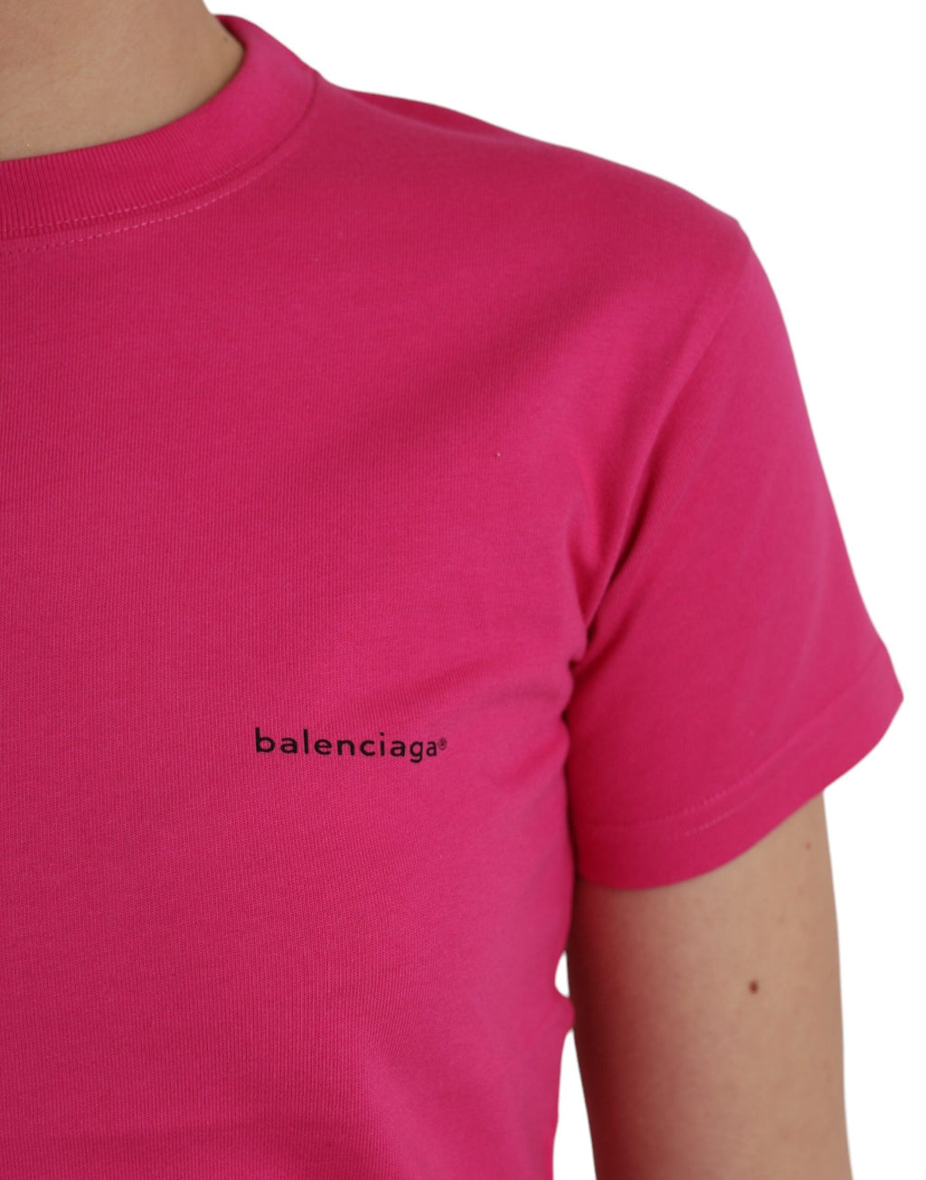 Balenciaga Pink Cotton Crew Neck Short Sleeves Tee T-shirt - Luxury Boutique Co