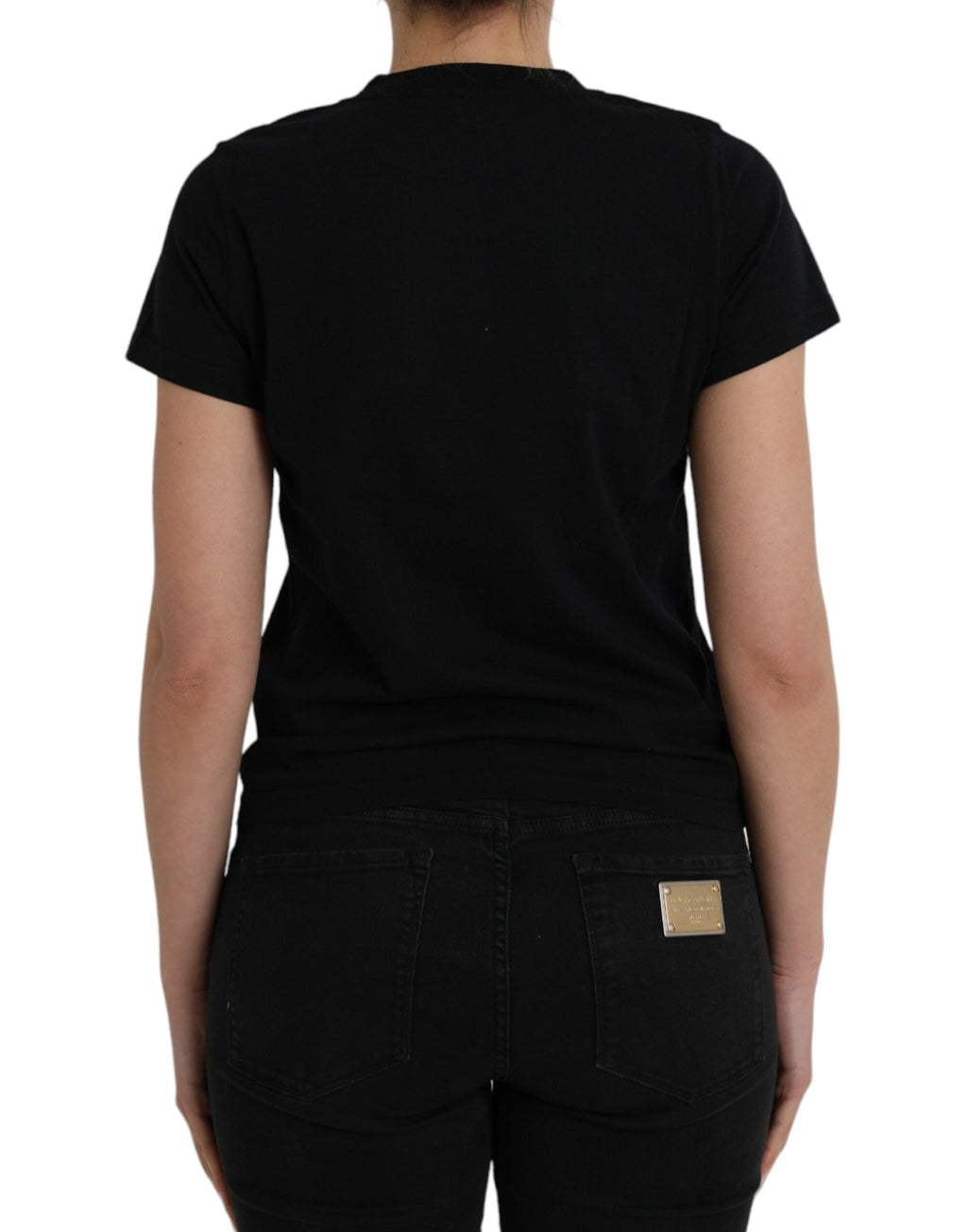 Balenciaga Black Cotton Logo Print Crew Neck Short Sleeves T-shirt - Luxury Boutique Co
