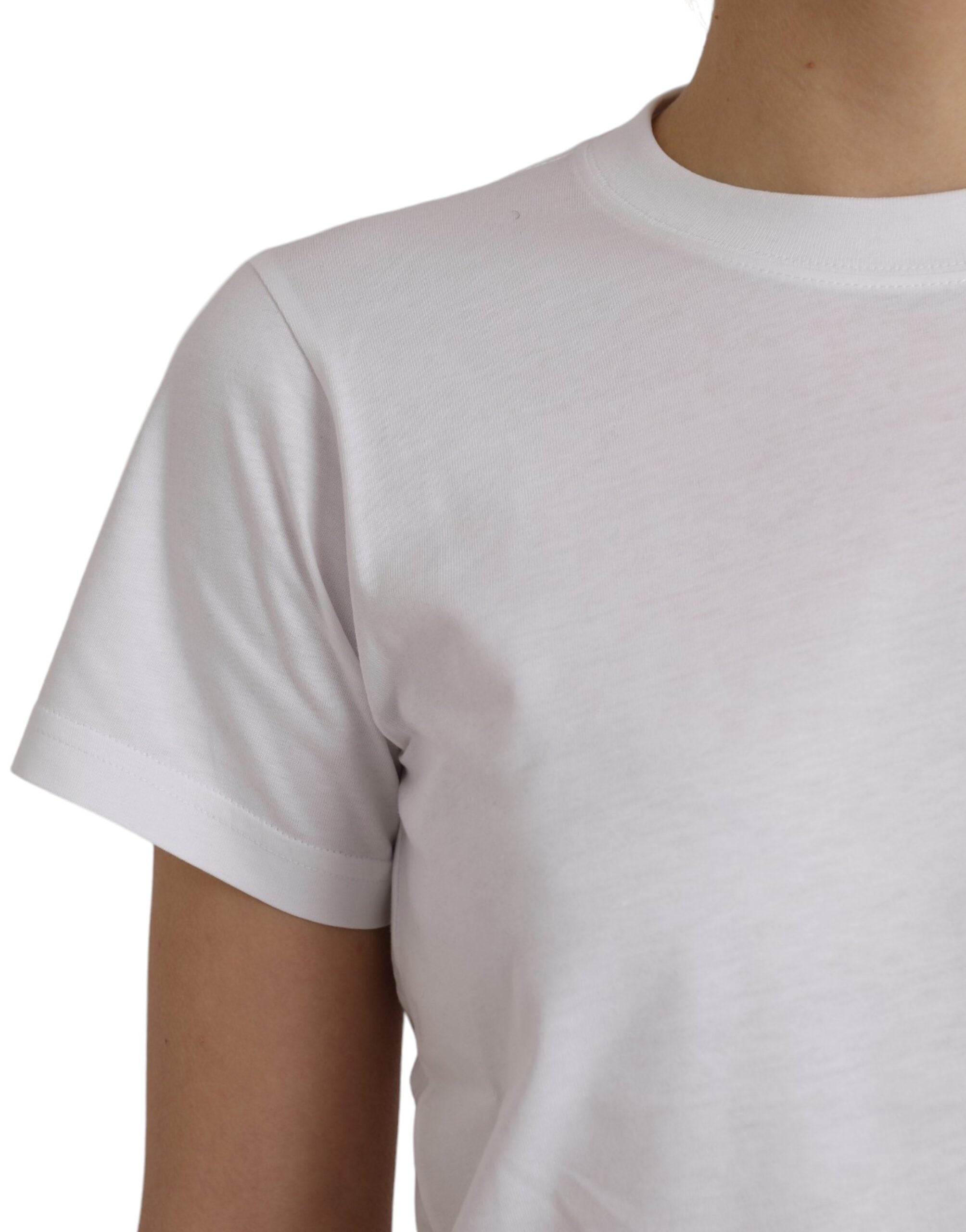 Balenciaga White Cotton Crew Neck Short Sleeves T-shirt - Luxury Boutique Co