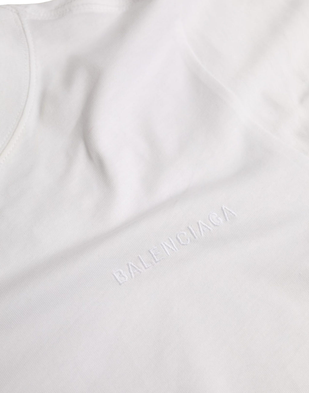 Balenciaga White Cotton Crew Neck Short Sleeves T-shirt - Luxury Boutique Co