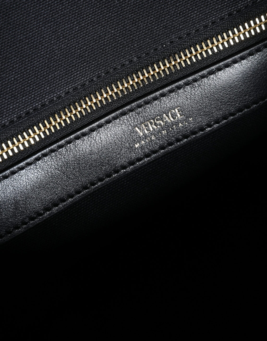 Versace Black Top Handle Canvas Leather Logo Crossbody Tote Bag - Luxury Boutique Co