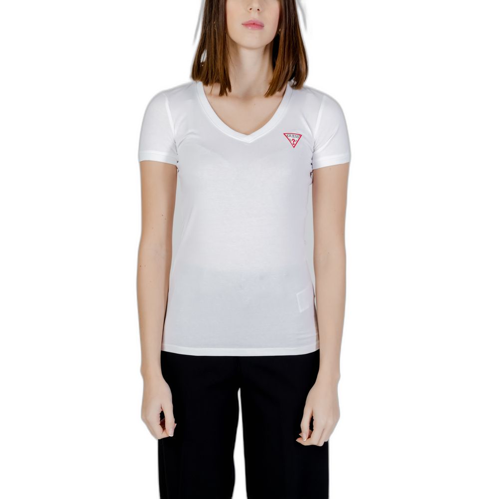 Guess White Cotton T-Shirt - Luxury Boutique Co
