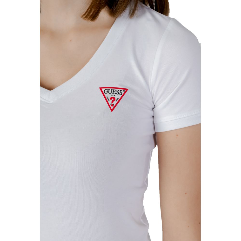 Guess White Cotton T-Shirt - Luxury Boutique Co
