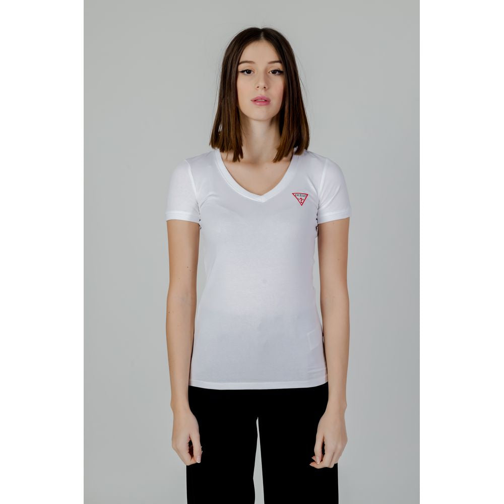 Guess White Cotton T-Shirt - Luxury Boutique Co