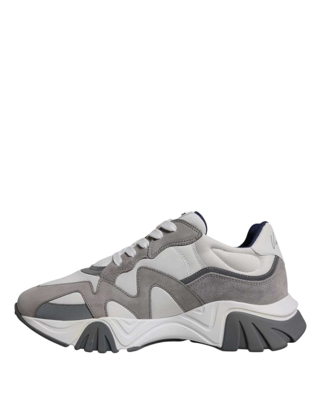 Versace Grey Leather Neoprene Chunky Low Top Squalo Sneakers Shoes - Luxury Boutique Co