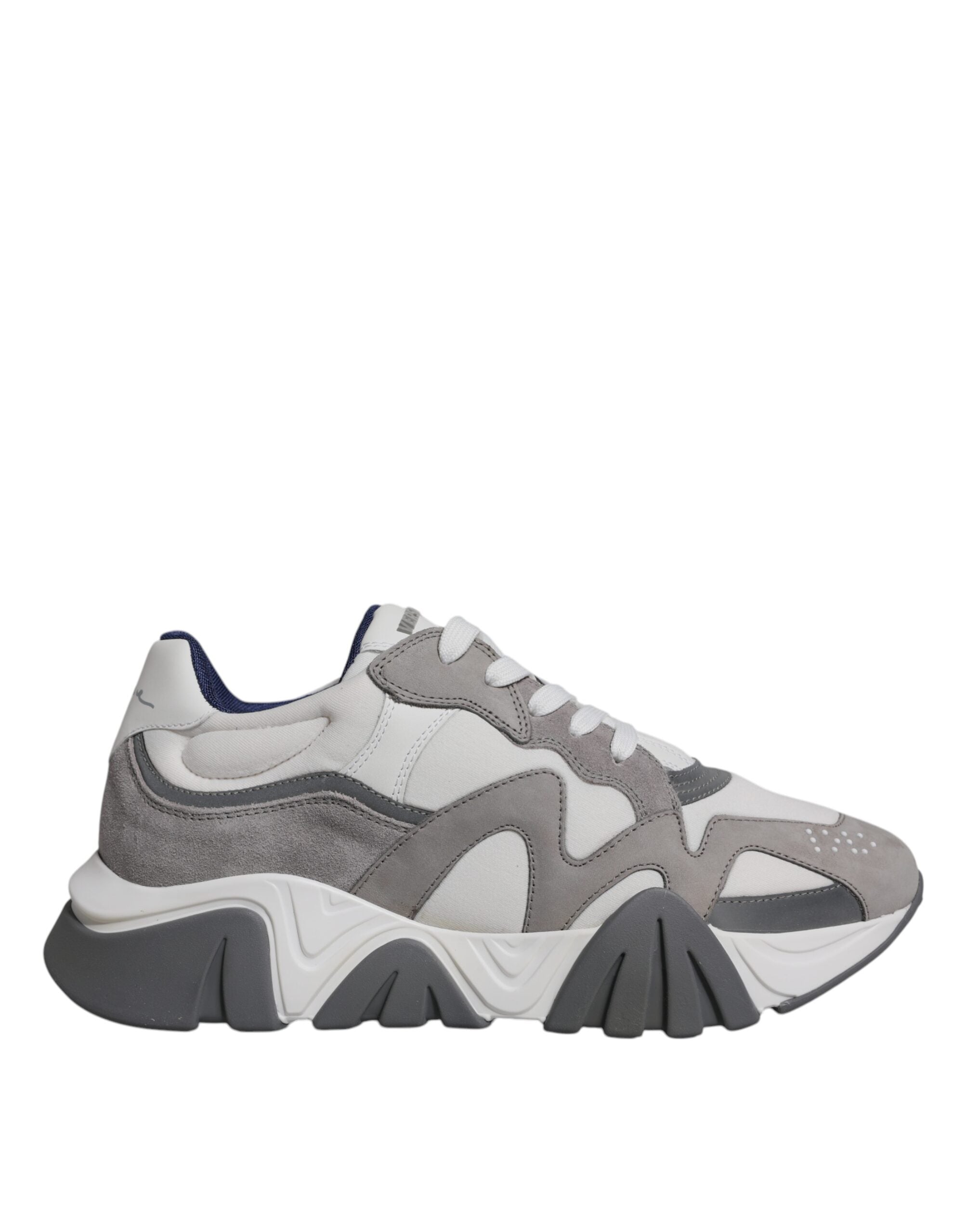 Versace Grey Leather Neoprene Chunky Low Top Squalo Sneakers Shoes - Luxury Boutique Co