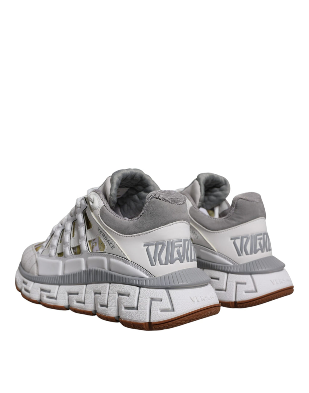 Versace White Trigreca Barocco Print Low Top Sneakers Shoes - Luxury Boutique Co