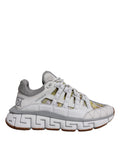Versace White Trigreca Barocco Print Low Top Sneakers Shoes - Luxury Boutique Co
