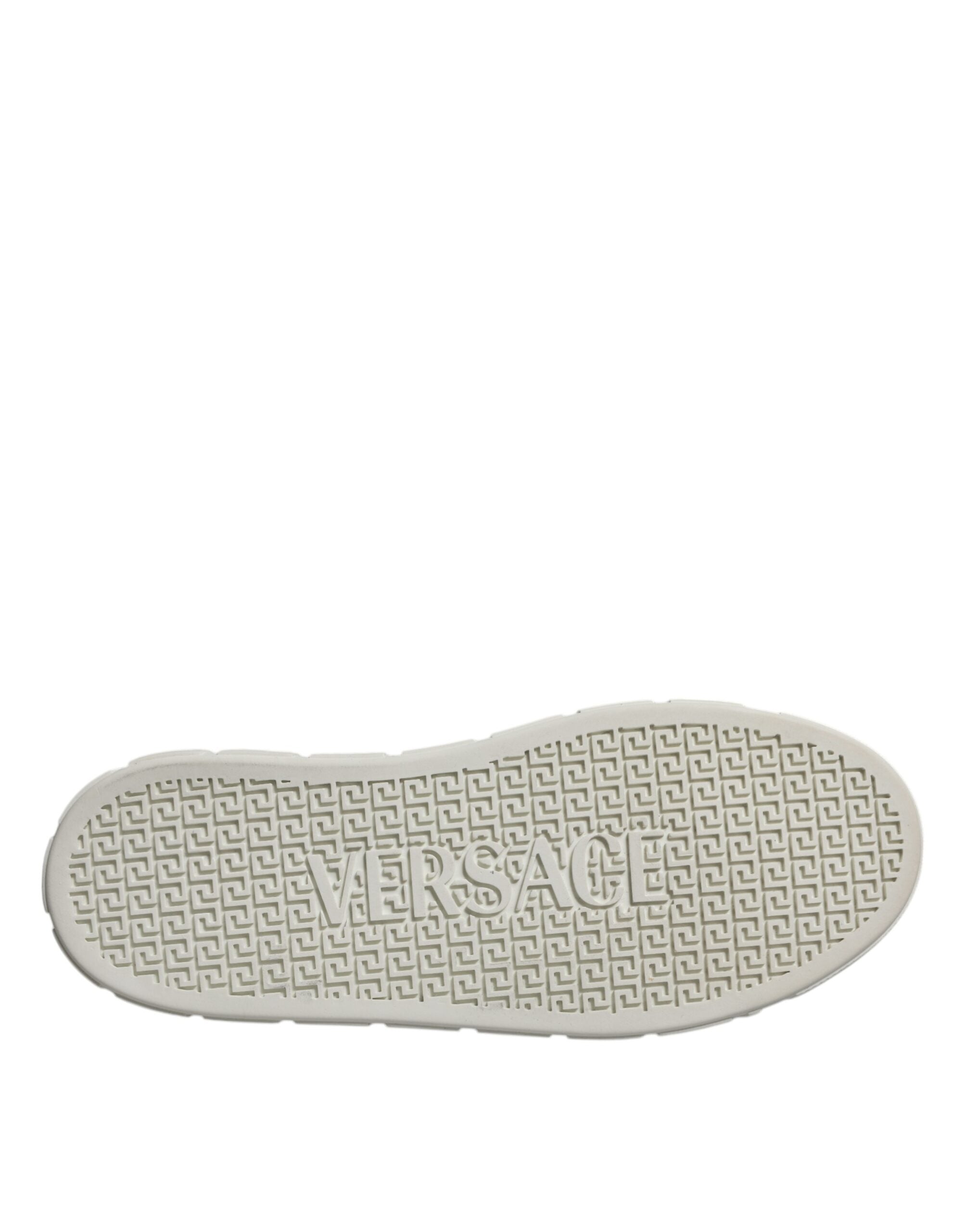 Versace White Brown Greca Print TPU Low Top Men Sneakers Shoes - Luxury Boutique Co