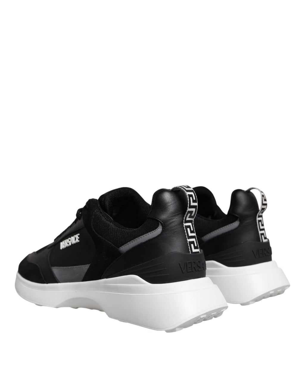 Versace Black Canvas Quad Fabric Medusa Low Top Sneaker Shoes - Luxury Boutique Co