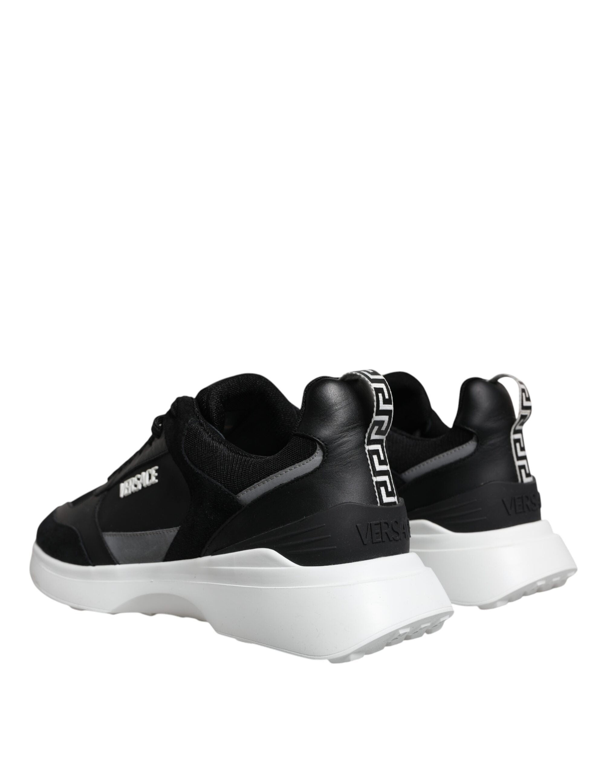 Versace Black Canvas Quad Fabric Medusa Low Top Sneaker Shoes - Luxury Boutique Co