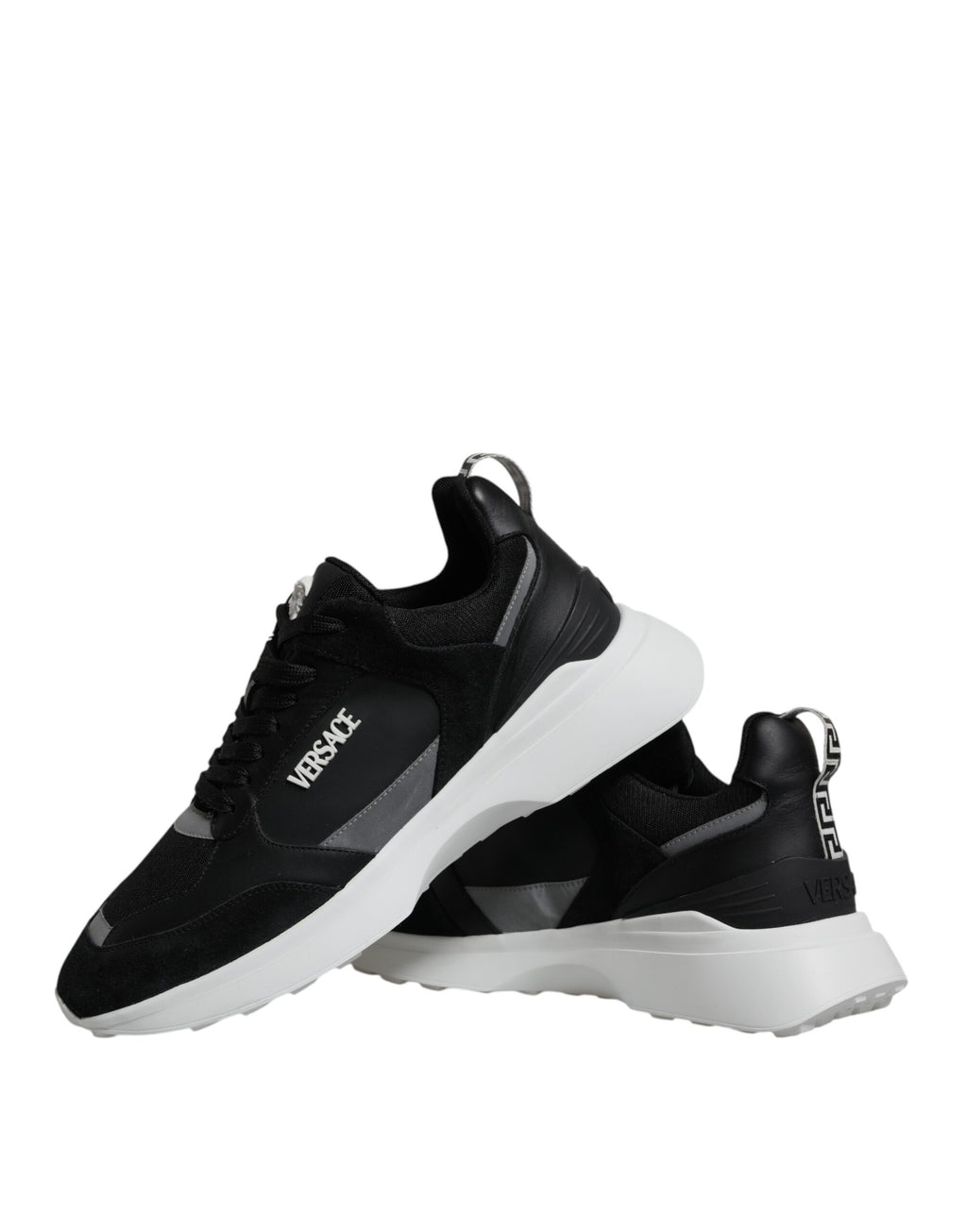 Versace Black Canvas Quad Fabric Medusa Low Top Sneaker Shoes - Luxury Boutique Co