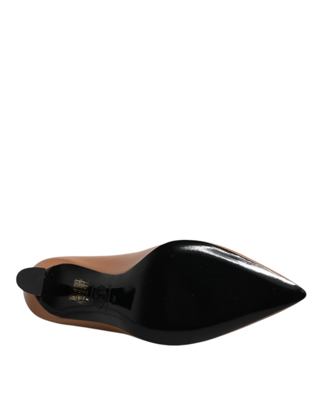 Versace Brown Leather Logo Plaque High Heels Pumps Shoes - Luxury Boutique Co