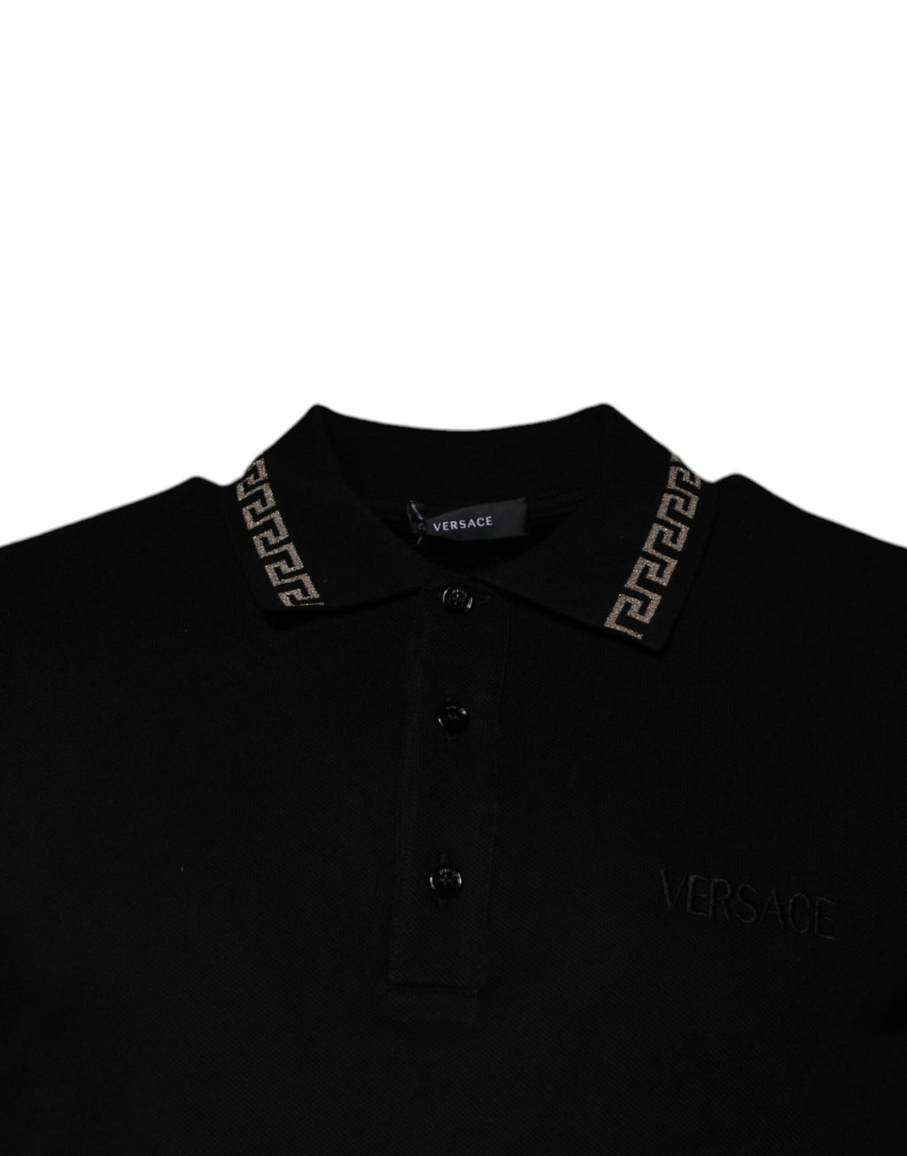 Versace Black Viscose Collared Polo Short Sleeves T-shirt - Luxury Boutique Co