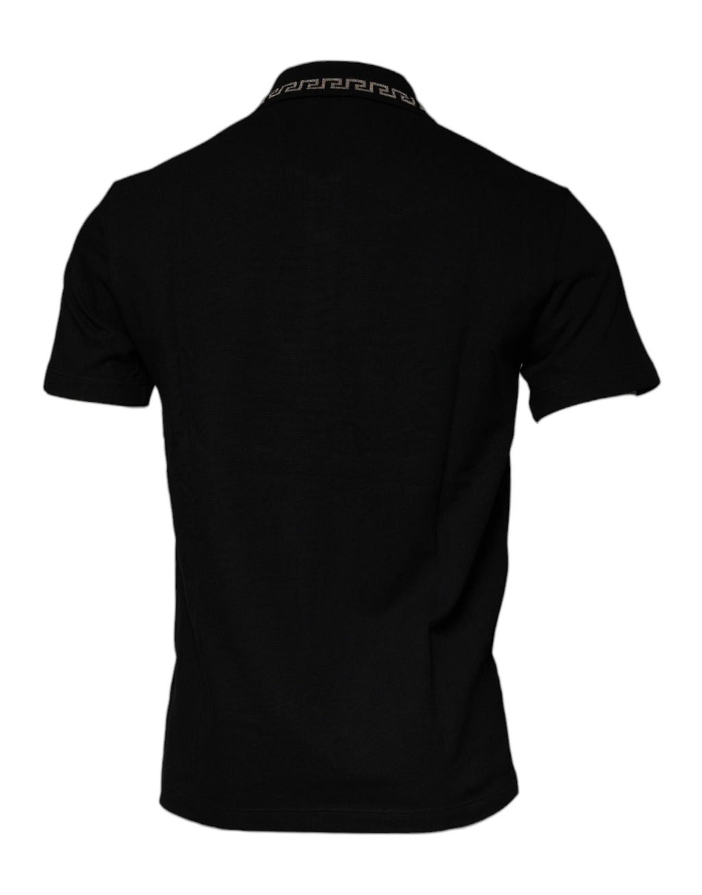 Versace Black Viscose Collared Polo Short Sleeves T-shirt - Luxury Boutique Co