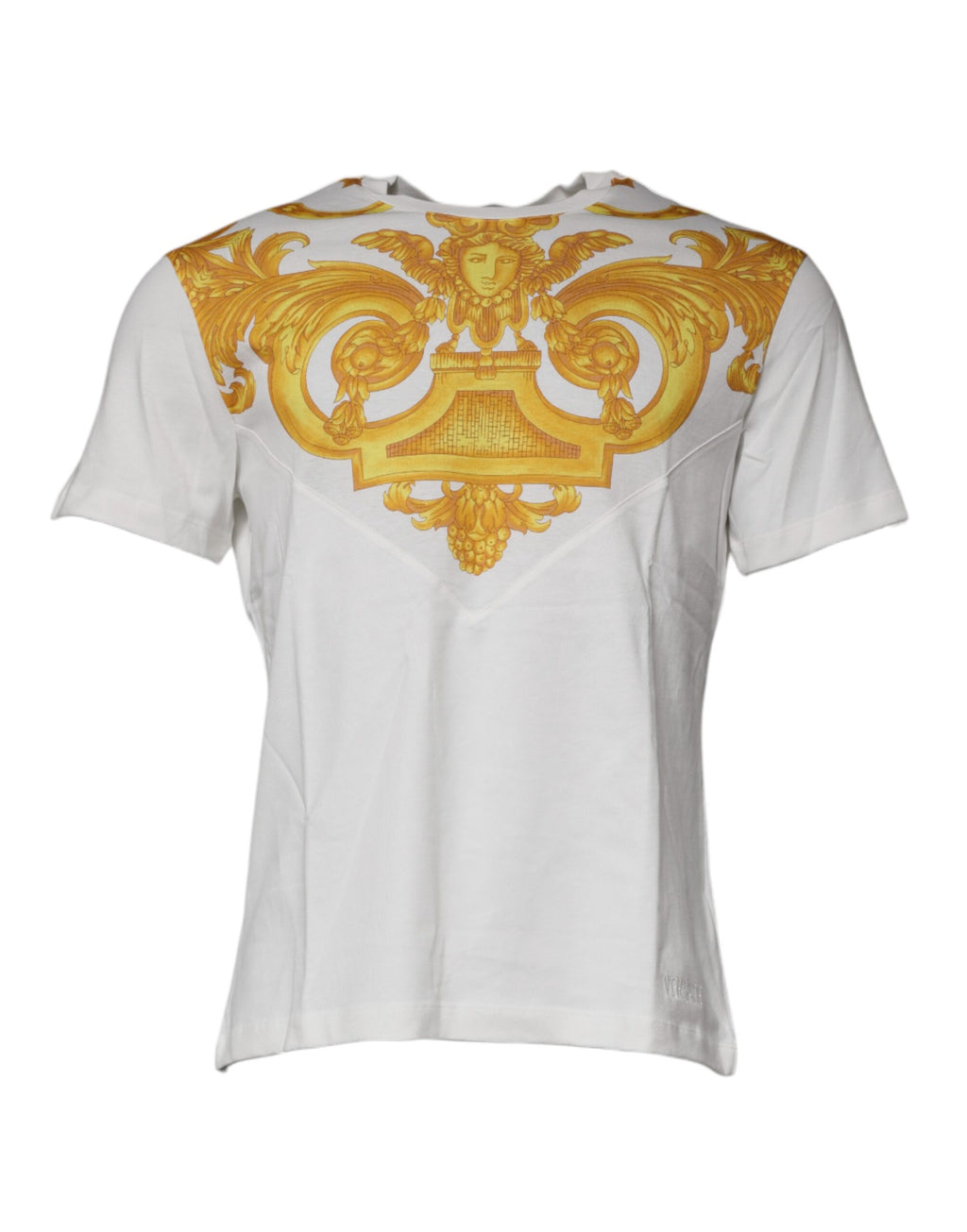 Versace White Medusa Print Cotton Crew Neck T-shirt - Luxury Boutique Co