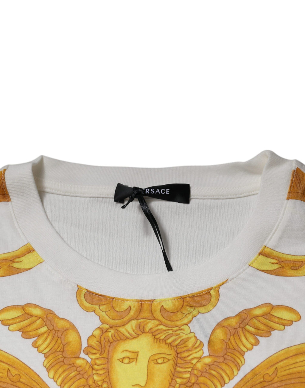 Versace White Medusa Print Cotton Crew Neck T-shirt - Luxury Boutique Co