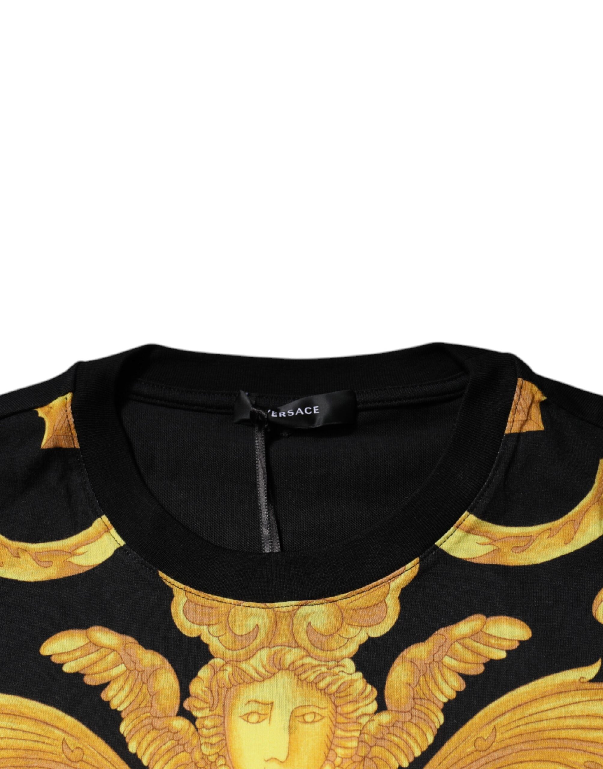 Versace Black Medusa Print Cotton Crew Neck T-shirt - Luxury Boutique Co