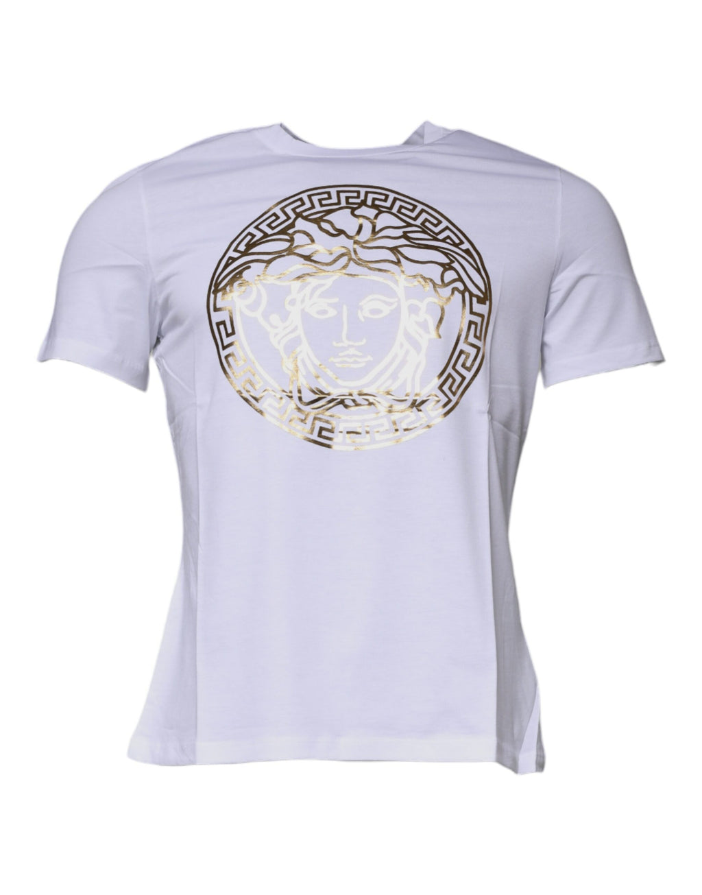 Versace White Medusa Print Cotton Crew Neck T-shirt - Luxury Boutique Co
