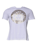 Versace White Medusa Print Cotton Crew Neck T-shirt - Luxury Boutique Co