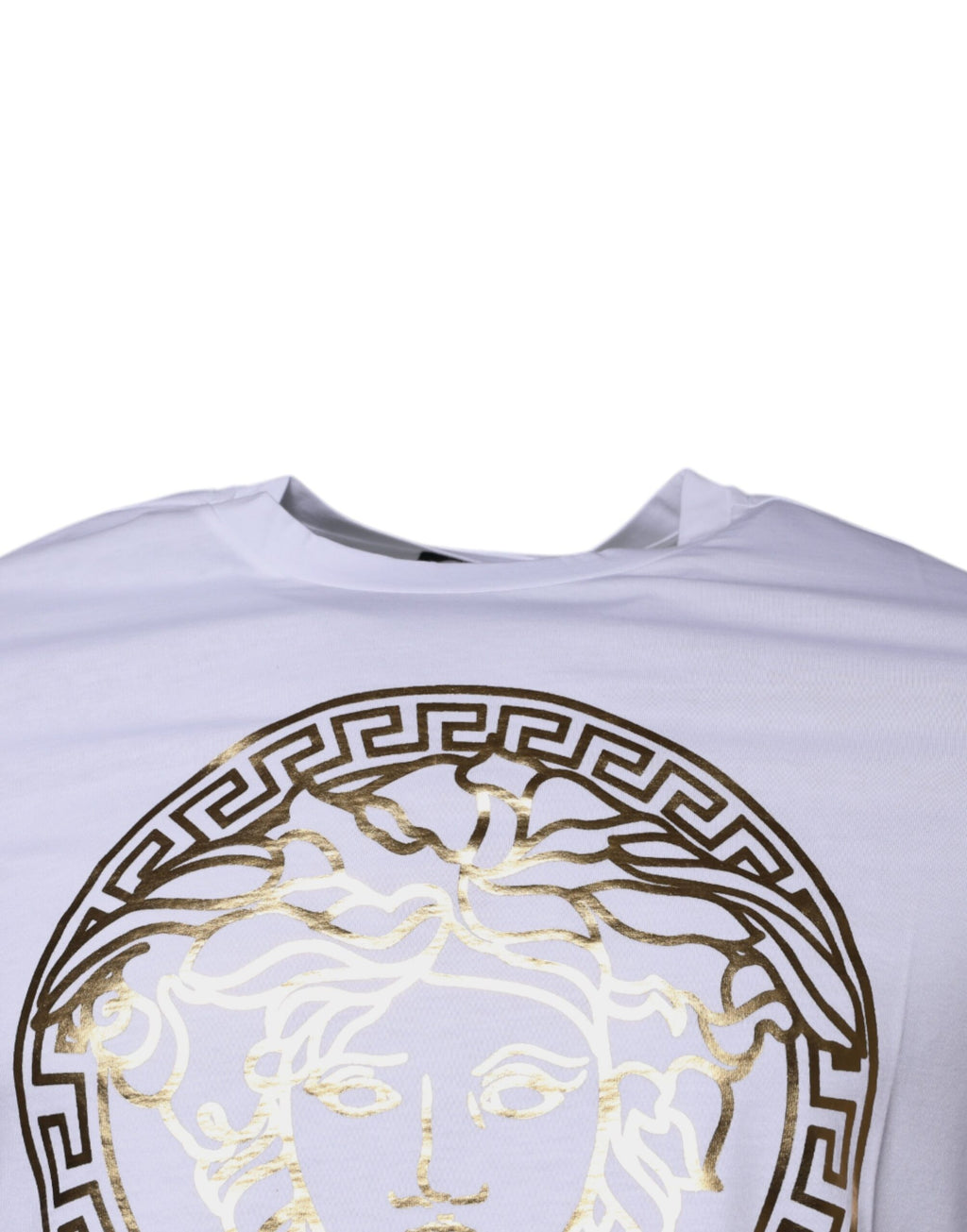 Versace White Medusa Print Cotton Crew Neck T-shirt - Luxury Boutique Co