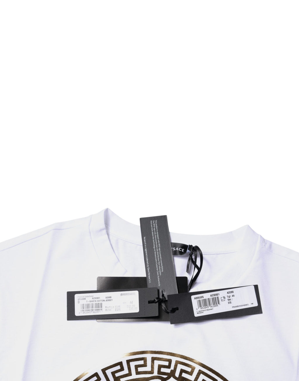 Versace White Medusa Print Cotton Crew Neck T-shirt - Luxury Boutique Co