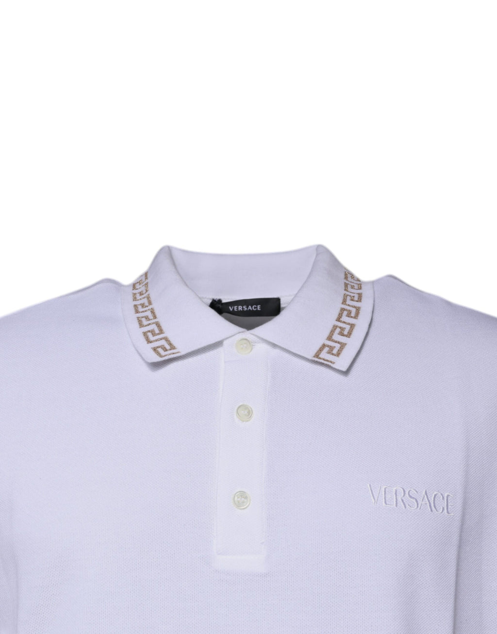 Versace White Viscose Collared Men Polo Short Sleeves T-shirt - Luxury Boutique Co