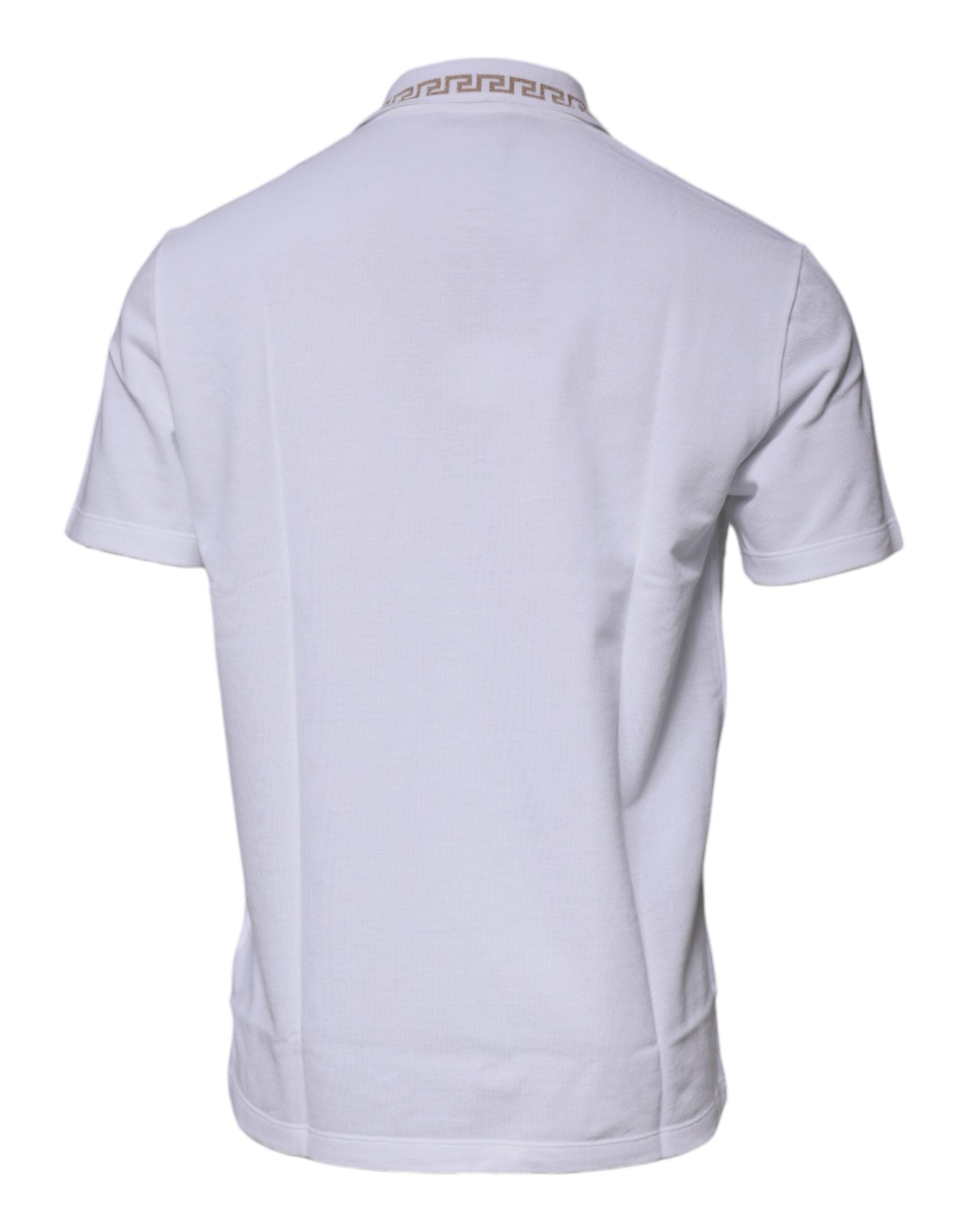 Versace White Viscose Collared Men Polo Short Sleeves T-shirt - Luxury Boutique Co