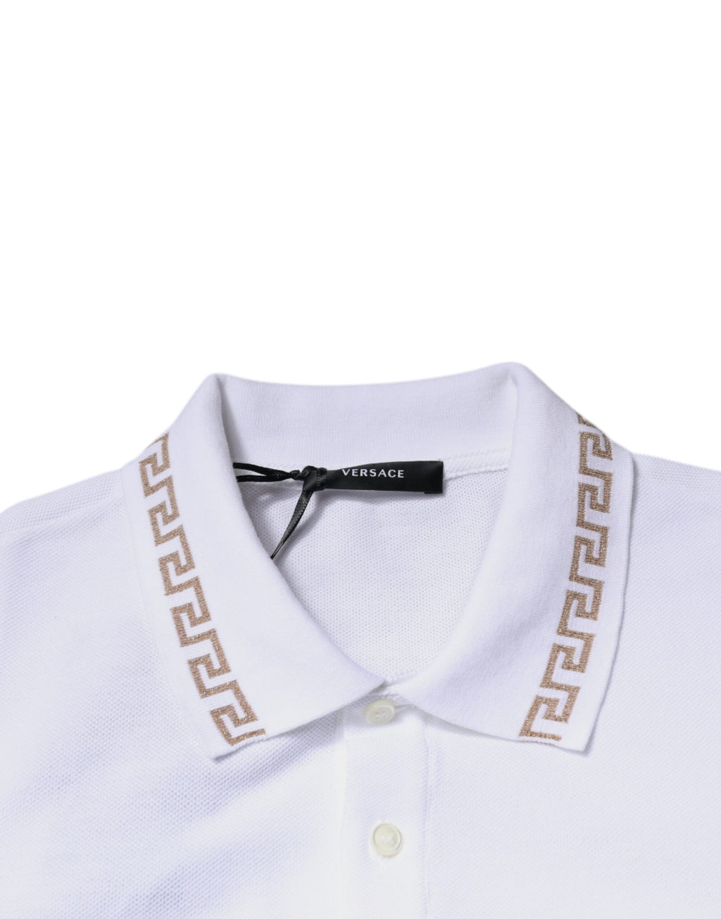 Versace White Viscose Collared Men Polo Short Sleeves T-shirt - Luxury Boutique Co