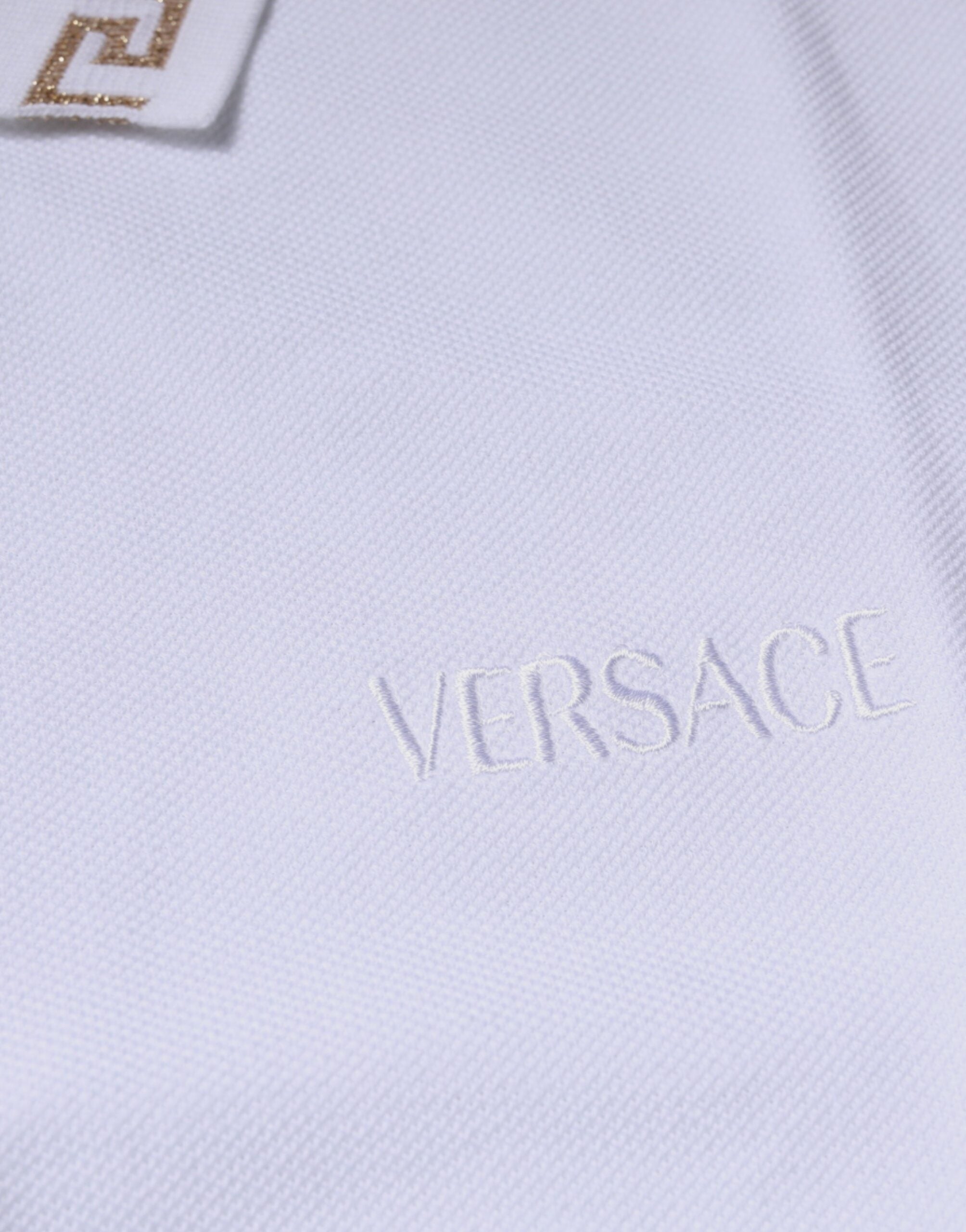 Versace White Viscose Collared Men Polo Short Sleeves T-shirt - Luxury Boutique Co
