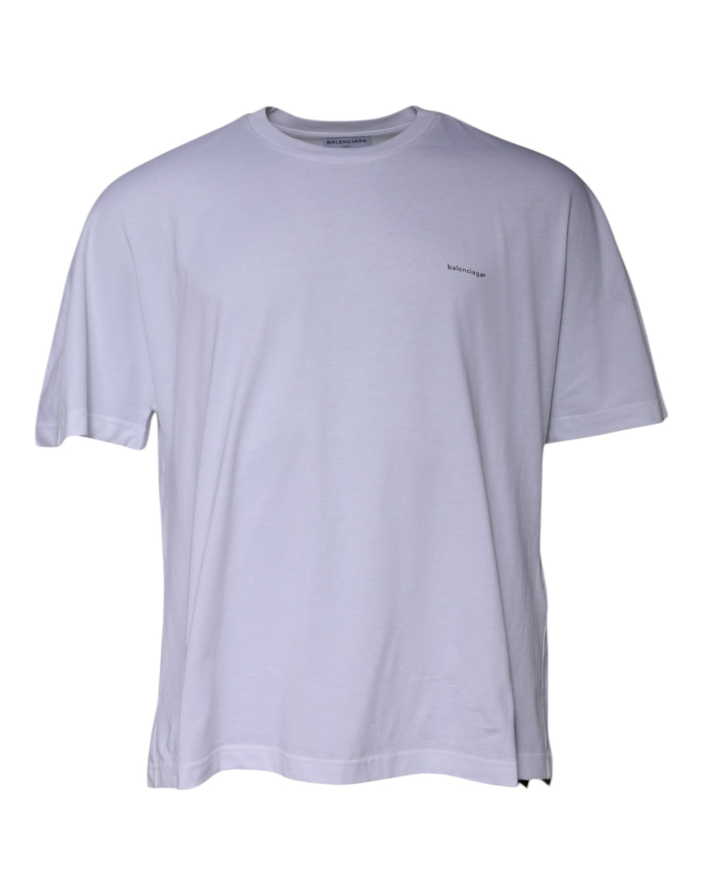 Balenciaga White Logo Cotton Crew Neck Short Sleeves T-shirt - Luxury Boutique Co