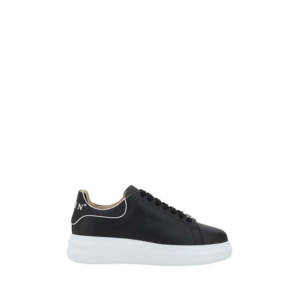 Philipp Plein Black Calf Leather Bos Taurus Low Top Sneakers - Luxury Boutique Co
