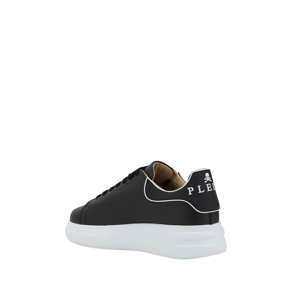 Philipp Plein Black Calf Leather Bos Taurus Low Top Sneakers - Luxury Boutique Co