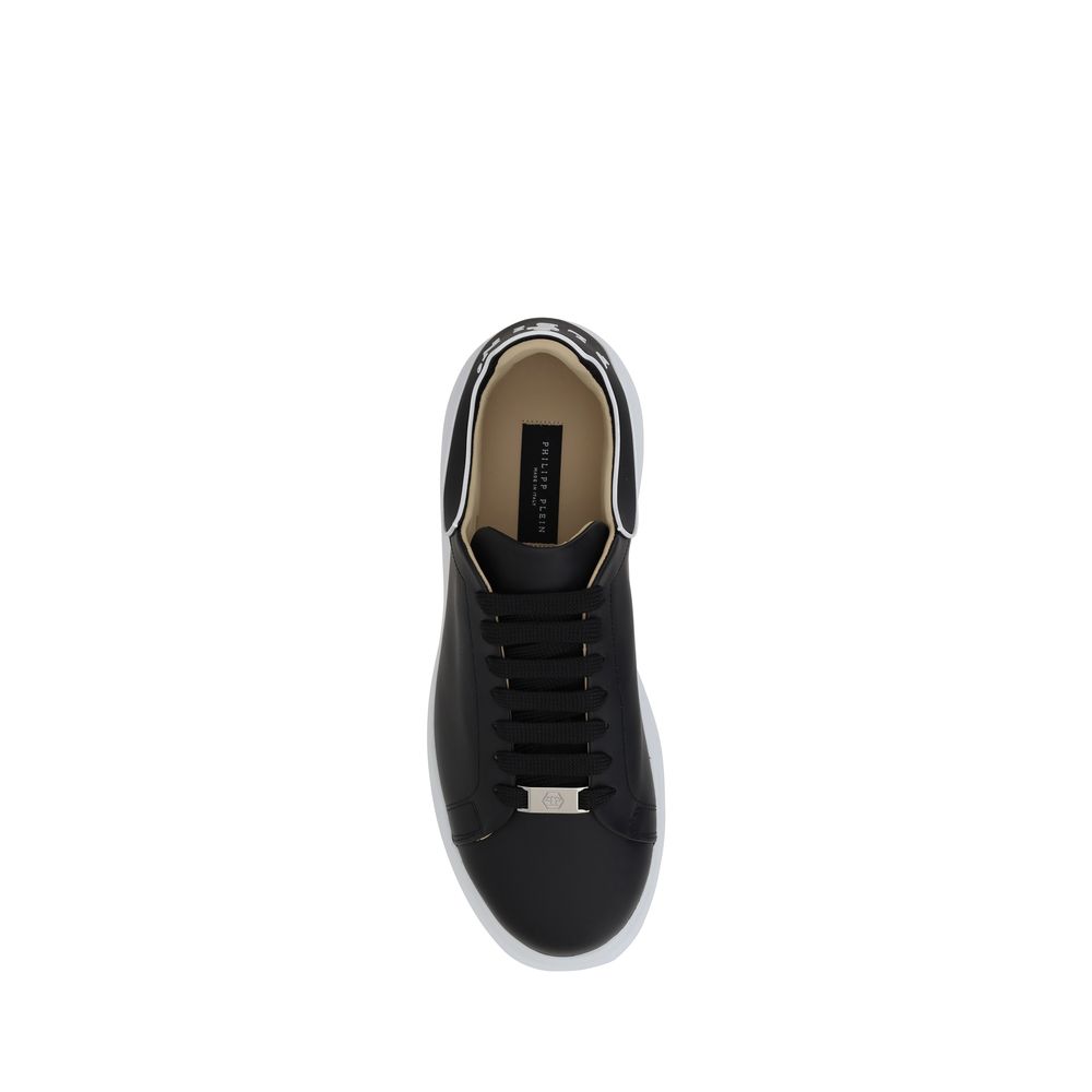 Philipp Plein Black Calf Leather Bos Taurus Low Top Sneakers - Luxury Boutique Co