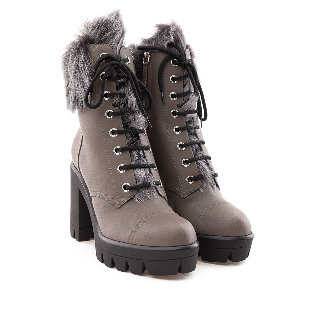 Giuseppe Zanotti Beige Eco Leather Lace-Up Boots - Luxury Boutique Co